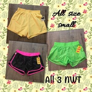 💥3 pair of workout shorts. All NWT and size Small